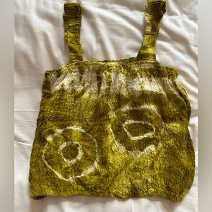 Neelam made in Thailand green Tie-Dye scrunchy bubble tank size S